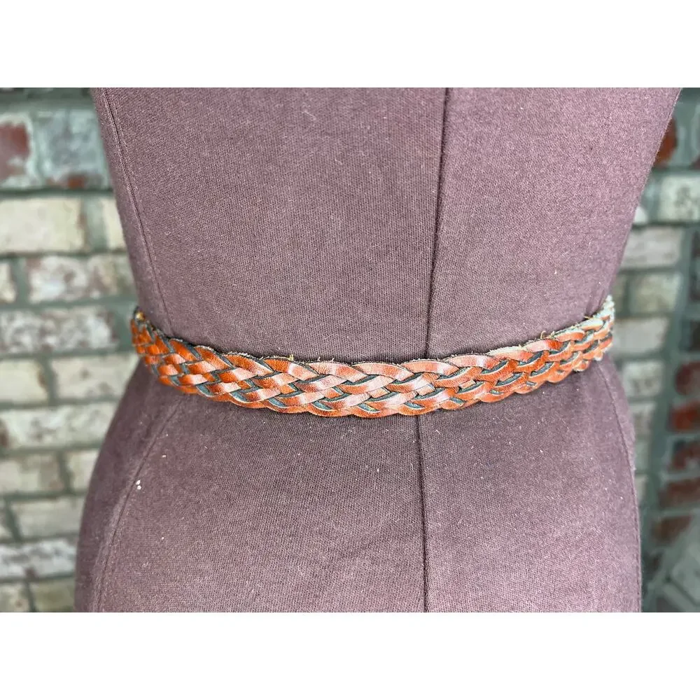 Split leather belt brown size small